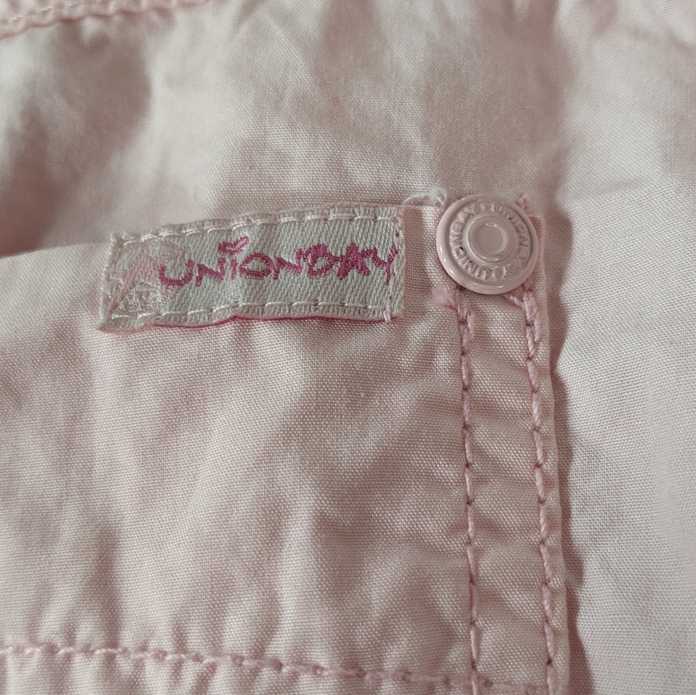 UNION BAY Capri Cargo Pants Juniors Pink Lightweight Tie Pockets - Picture 14 of 16